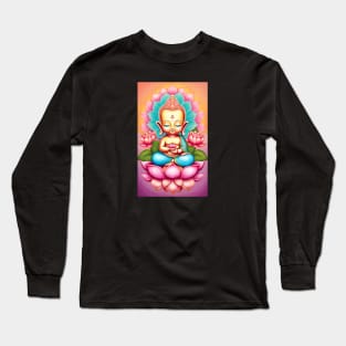 Baby Buddha Lotus Mandala Long Sleeve T-Shirt